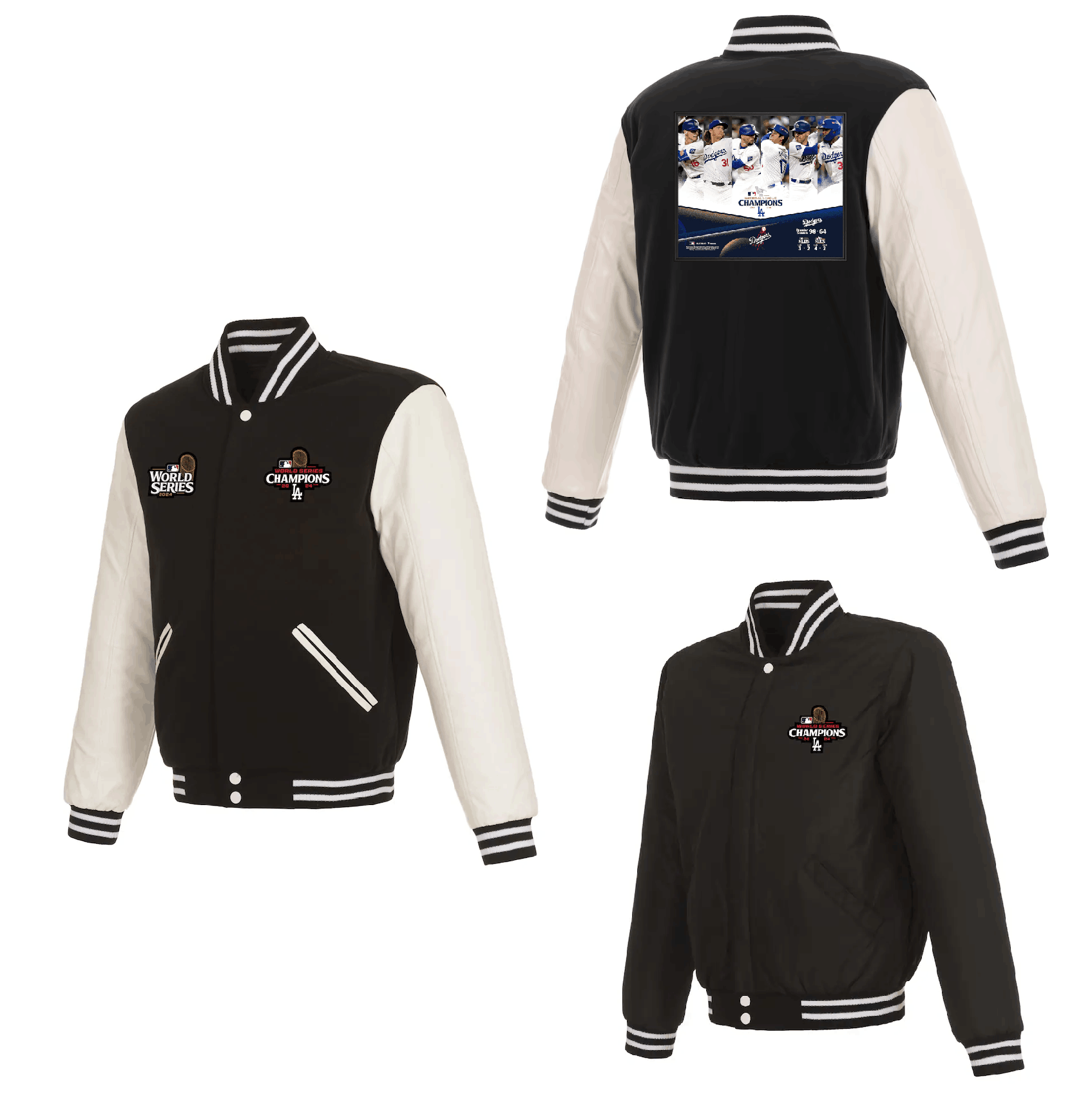 Men Los Angeles Dodgers 5 Freeman 2024 MLB World Series Champions black Jacket style 8